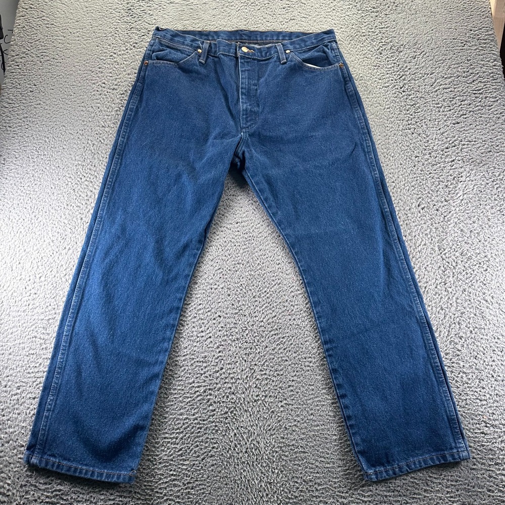 Vintage Wrangler Cowboy Cut 13mwz Jeans Mens 38x30 Cotton Denim Tapered Workwear